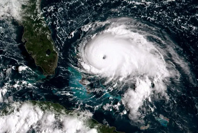 Satellite image of Hurricane Dorian on September 1, 2019