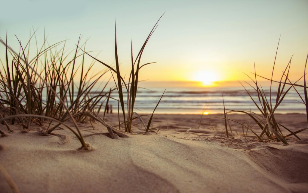 The beach at sunset on the East Coast