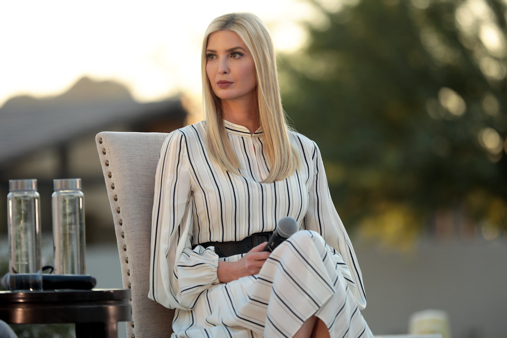 Former Advisor to the President Ivanka Trump speaking with supporters at a campaign event at Mountain Shadows Resort Scottsdale in Paradise Valley, Arizona.