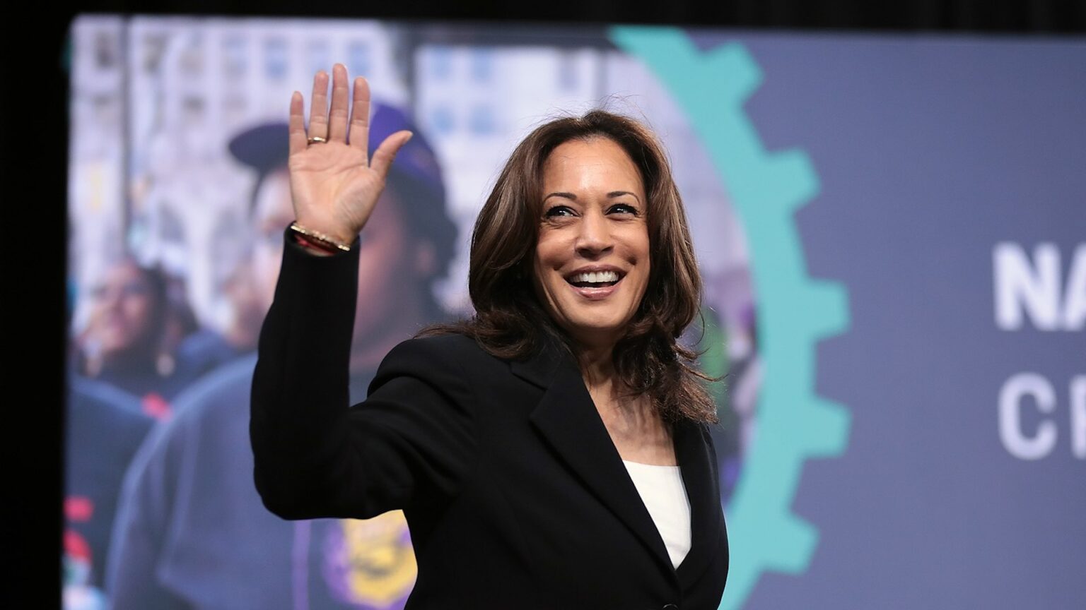 U.S. Senator Kamala Harris speaking with attendees at the 2019 National Forum on Wages and Working People hosted by the Center for the American Progress Action Fund and the SEIU at the Enclave in Las Vegas, Nevada.