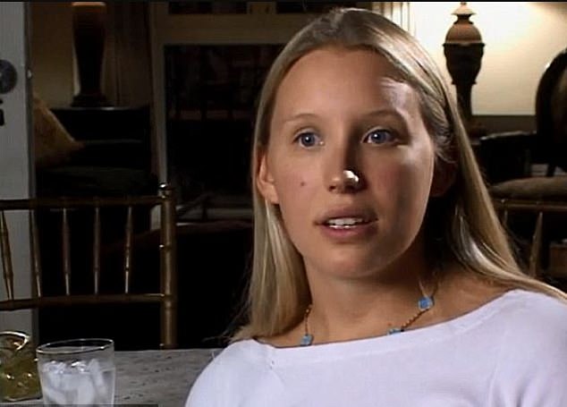 Stephanie Ercklentz with blonde hair in a white long sleeve during an interview 