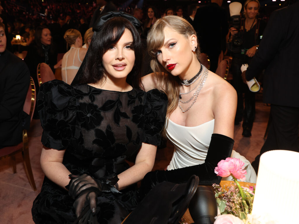 LOS ANGELES, CALIFORNIA - FEBRUARY 04: (L-R) Lana Del Ray and Taylor Swift attend the 66th GRAMMY Awards at Crypto.com Arena on February 04, 2024 in Los Angeles, California. 