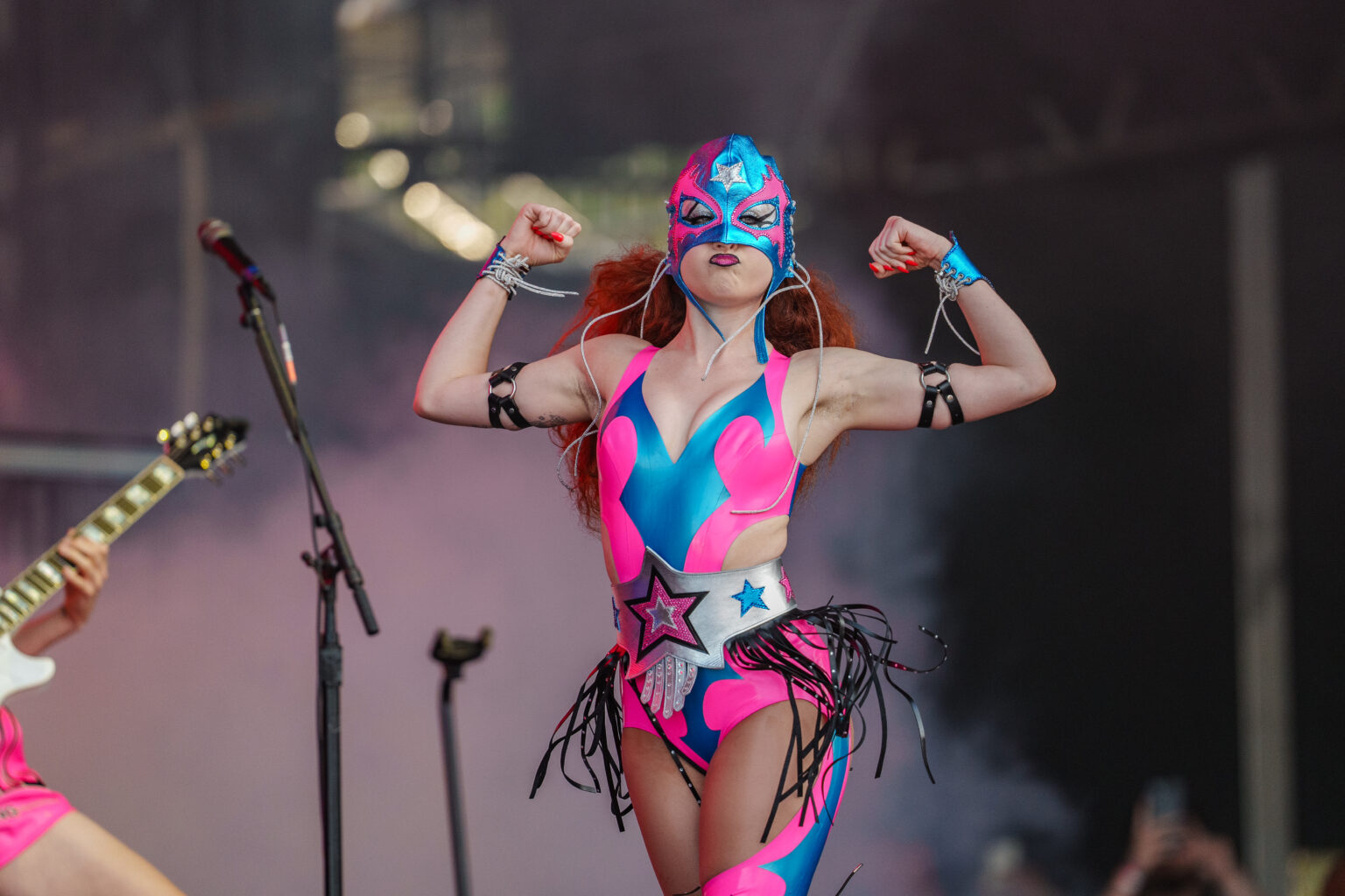 CHICAGO, ILLINOIS - AUGUST 01: Chappell Roan performs during Lollapalooza at Grant Park on August 01, 2024 in Chicago, Illinois. (Photo by Josh Brasted/FilmMagic)