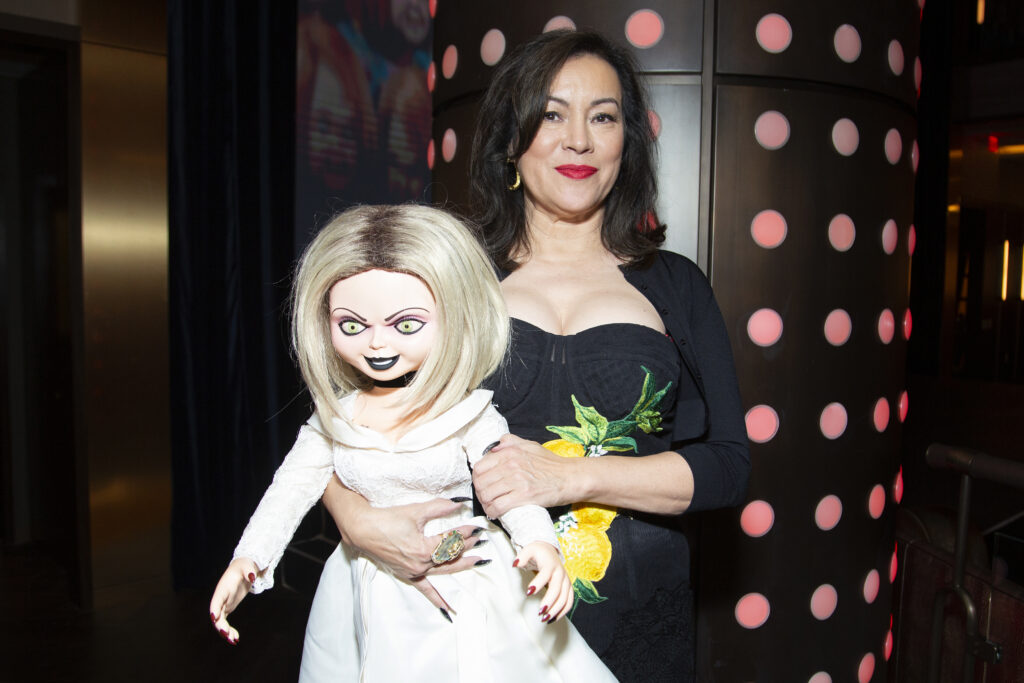 NEW YORK, NEW YORK - OCTOBER 05: Jennifer Tilly attends "Chucky" Season 2 Premiere at Hard Rock Hotel New York on October 05, 2022 in New York City. 