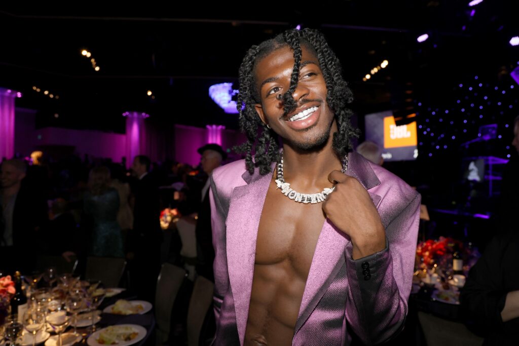 LOS ANGELES, CALIFORNIA - FEBRUARY 04: Lil Nas X attends the Pre-GRAMMY Gala & GRAMMY Salute to Industry Icons Honoring Julie Greenwald and Craig Kallman on February 04, 2023 in Los Angeles, California. 