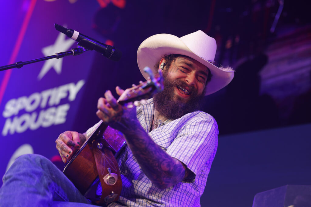 NASHVILLE, TENNESSEE - JUNE 06: Post Malone performs onstage at Spotify House during CMA Fest 2024 - Day 1 at Ole Red on June 06, 2024 in Nashville, Tennessee. 