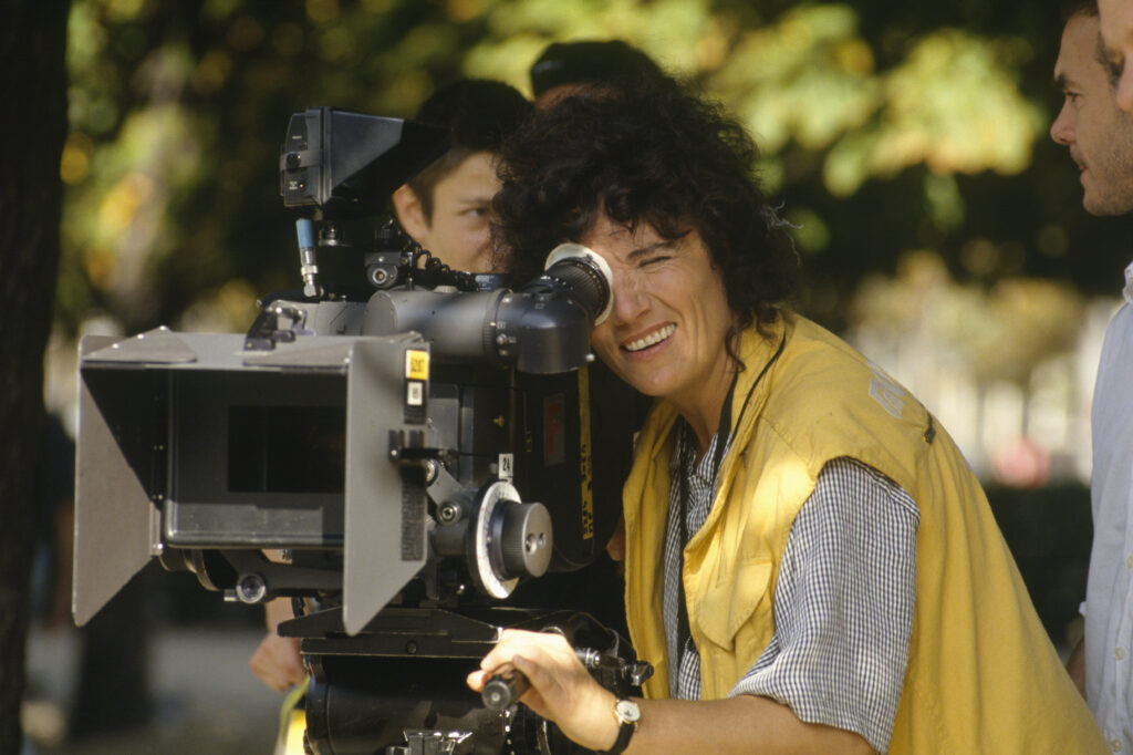 French actress, director and screenwriter Coline Serreau on the set of her movie La belle verte. (Photo by Jean Marie Leroy/Sygma/Sygma via Getty Images)