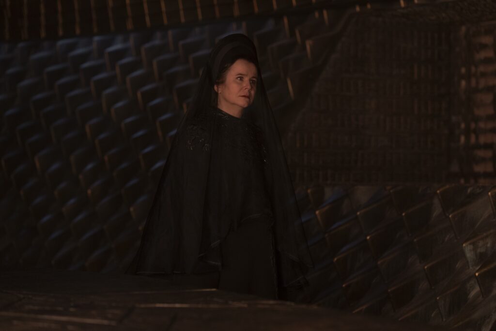 Emily Watson as Valya in a dark setting