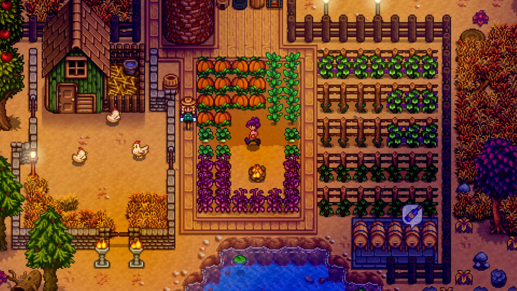 Farm screenshot from ConcernedApe's Starview valley showing a farming plot within the game